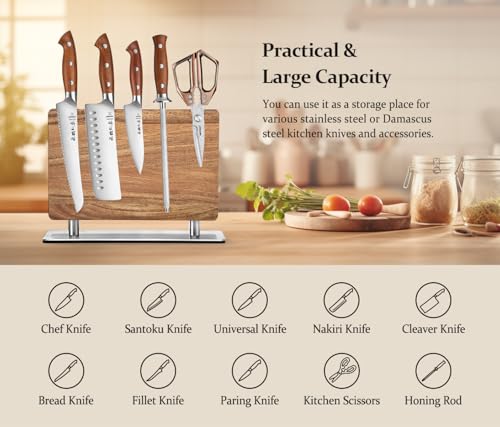 Strong Double Sided Magnetic Knife Block Without Knives (Double-sided Knife Holder)