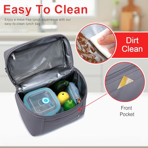 NOL 8L Insulated Lunch Bag for Women (Gray / Medium (8 Liters))