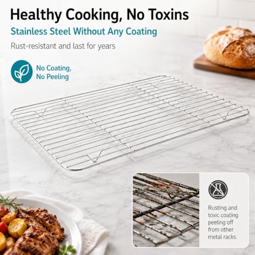 Cooling Rack Silver Stainless Steel Baking Rack for Oven