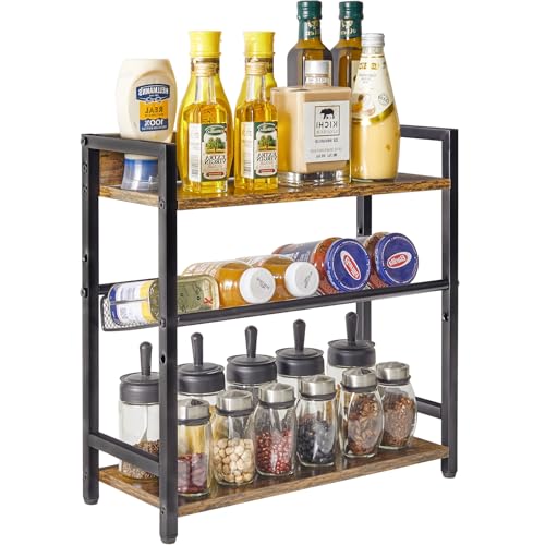 3 Tier Spice Rack (3-tier / Rustic Brown)