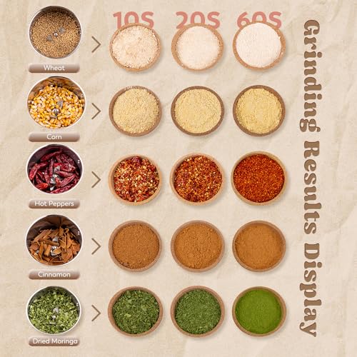Grain Mill Grinder Commercial Spice Grinder (Silver / 700g Swing)