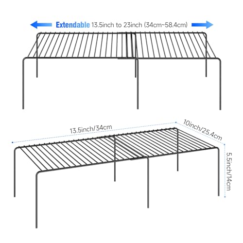 6Pack Expandable Storage Shelf (6Pack-Black-13.5-23 x 10 inch)