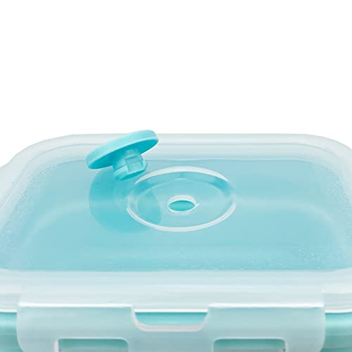 3piece Collapsible Food Storage Containers with Lids (blue)