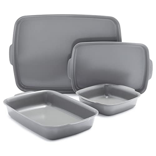 Premiere Ovenware Healthy Ceramic Nonstick 4 Piece Bakeware Set (4 Piece Bakeware Set / Gray)