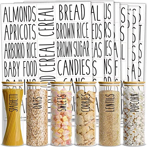Kitchen Adhesive Labels (Black Text on Clear Background / Varies)
